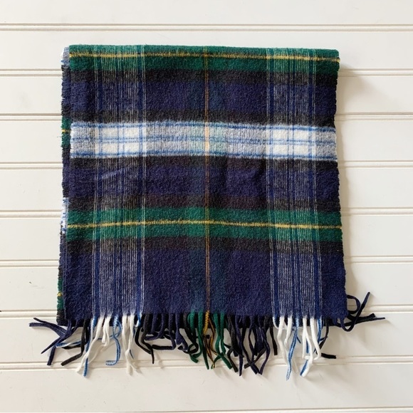 Acrylic Plaid Scarf V. FRAAS The Scarf Source German Blue and Green Soft - Picture 7 of 10